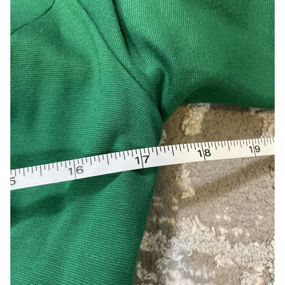 Talbots Green Long Sleeve Faux Wrap Ponte Dress Side Ruched Womens Size 4 - Picture 7 of 9